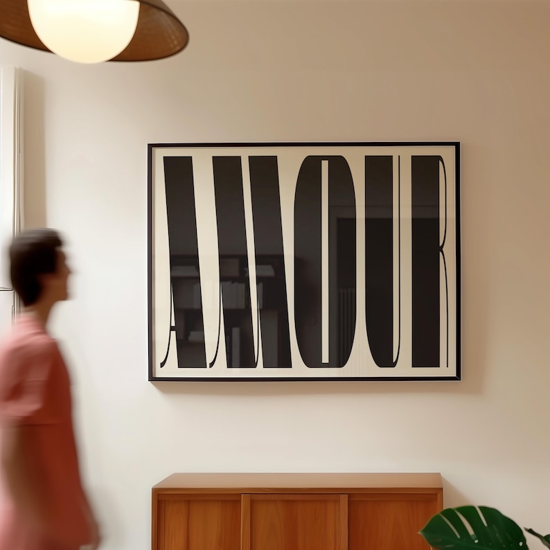 Amour Love Typography Print: Modern Bold Wall Art image 9