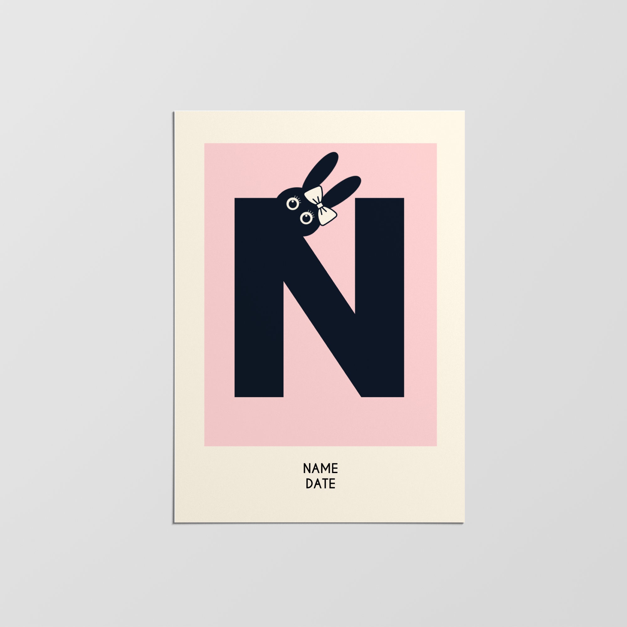 Impression Personnalisée Du Nom Initial de La Crèche, Impression Décor Pépinière, Art Mural Personna