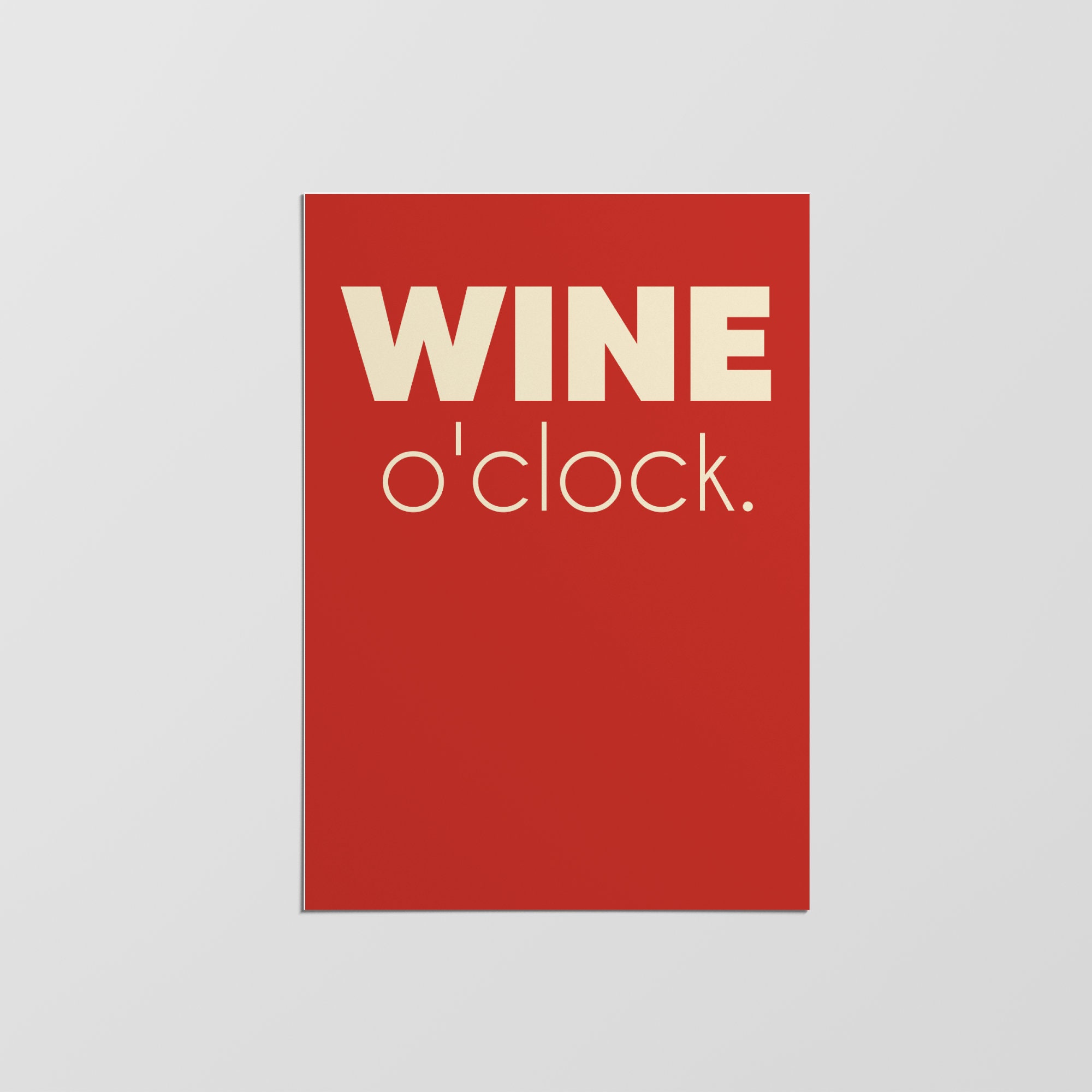 Impression Murale Wine O'clock, Impression Minimaliste, Moderne, Décoration Intérieure, d'art Mural,