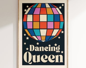 Retro Wall Art Groovy Funky Poster Design Gifts for her or him Colorful Wall Art  Vintage Poster Retro Prints