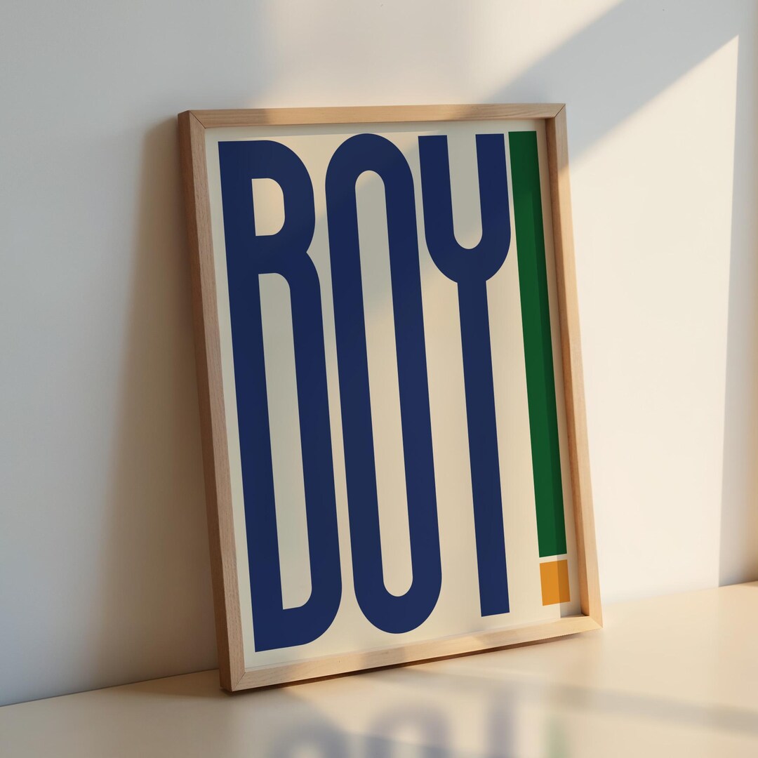 BOY! Typography Art Print: Bold Modern Home Decor - Etsy