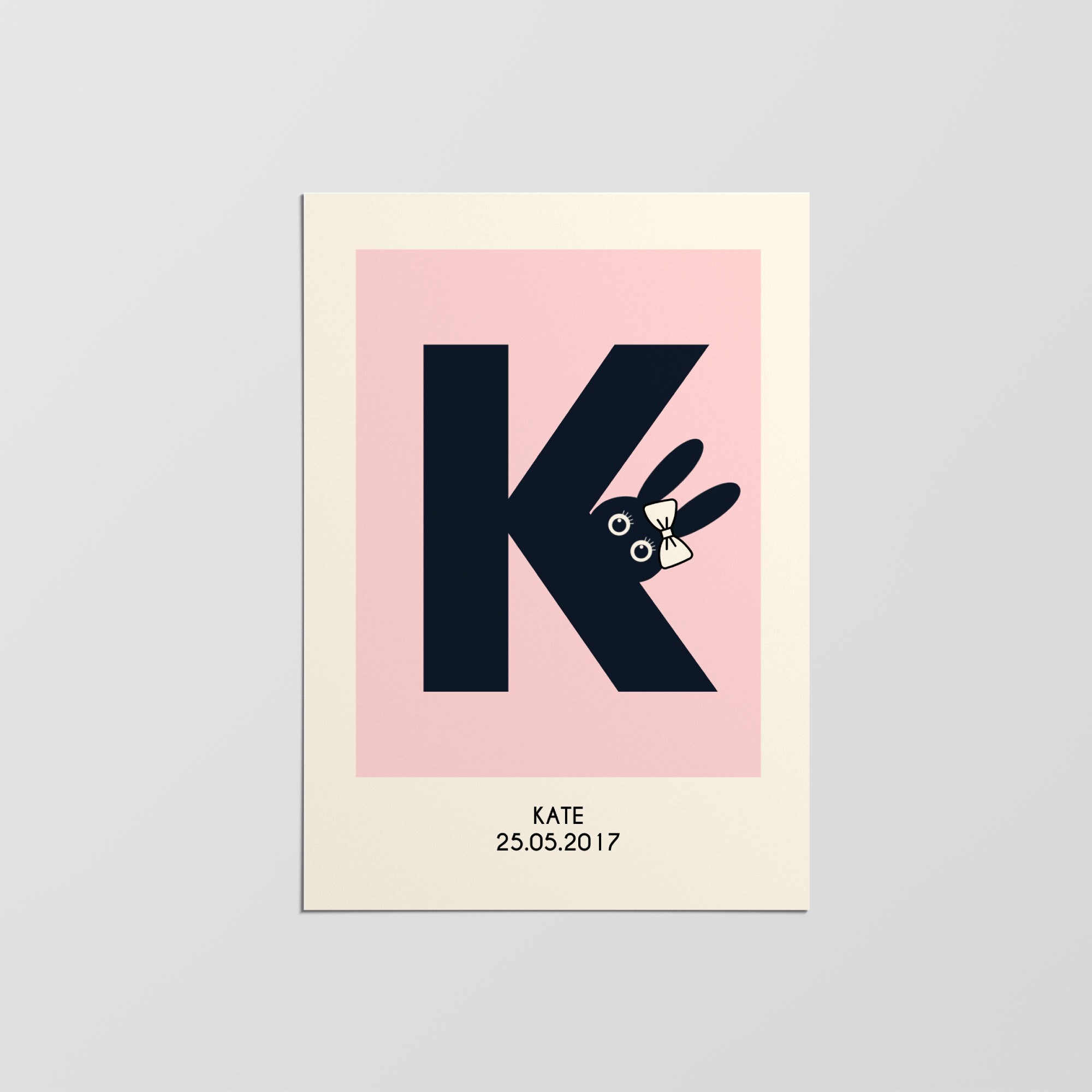 Impression Personnalisée Du Nom Initial de La Crèche, Impression Décor Pépinière, Art Mural Personna