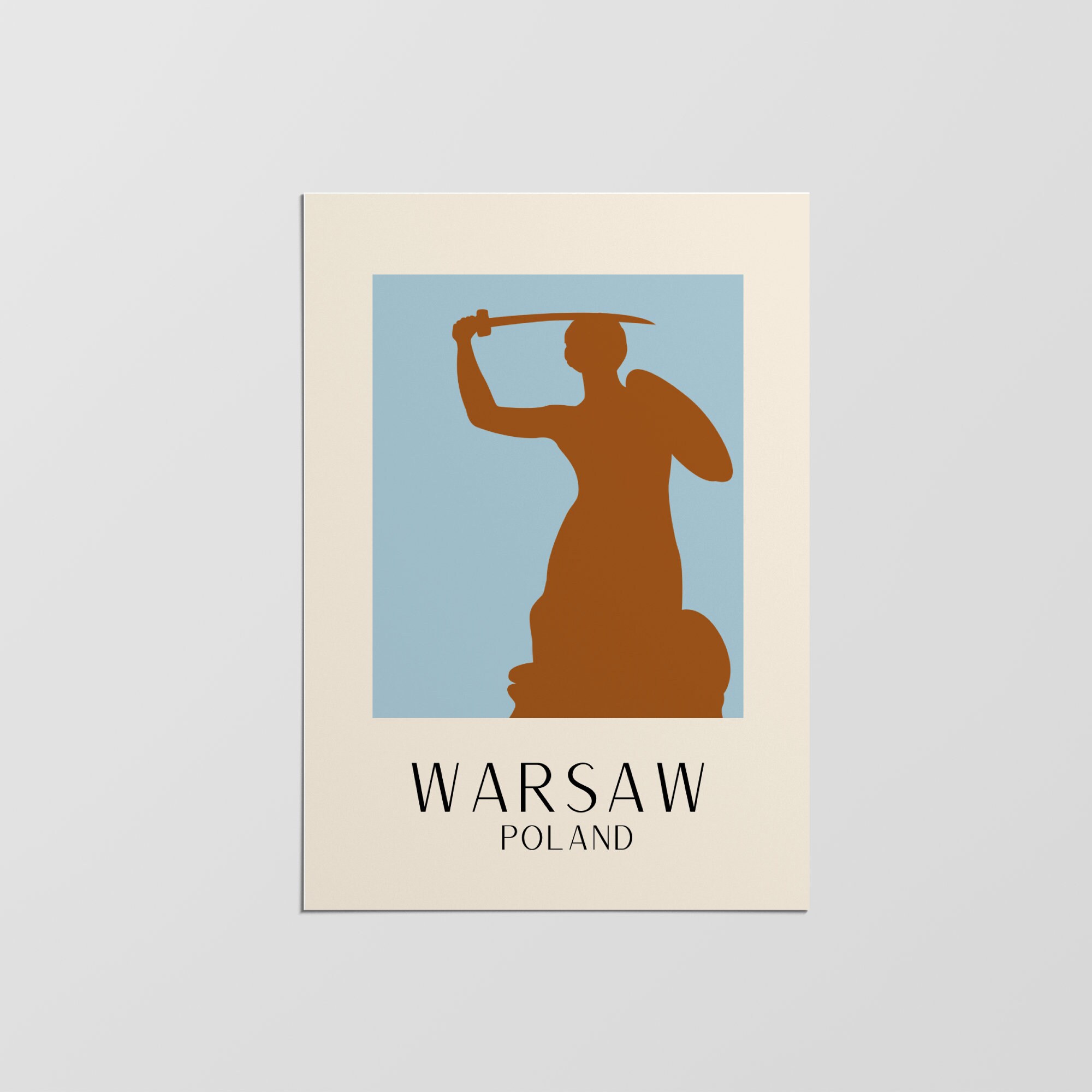 City Art, Warsaw Print, Poland Poster, New York Cityscape, City Mid Century Modern, Travel Home Deco