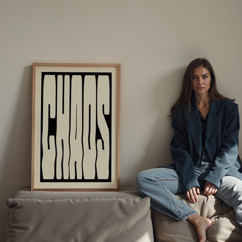 Chaos Typography Art Print: Modern Home Decor image 2