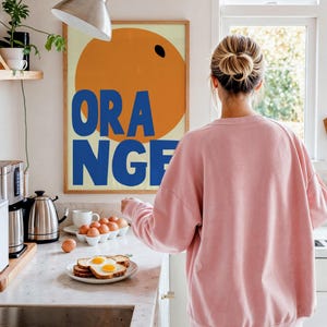 Orange Fruit Print: Maximalist Kitchen Wall Art image 3