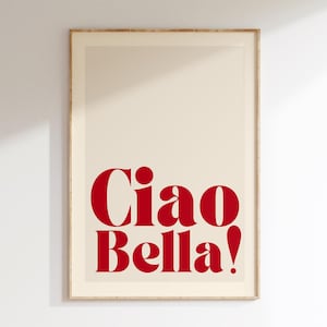 Impressão inspirada em música, impressão musical Ciao Bella, pôster de letras, impressão estética, arte de pôster de rock, decoração de música retrô, presente musical