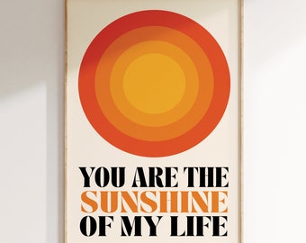Sunshine of My Life Lyrics Print: Inspired Music Poster Art