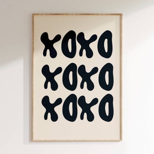 XOXO Wall Art Print, Minimalist Print, Modern Design Print, Home Decor, Wall Decor, Typography Prints, Simple Typography, Simple Word