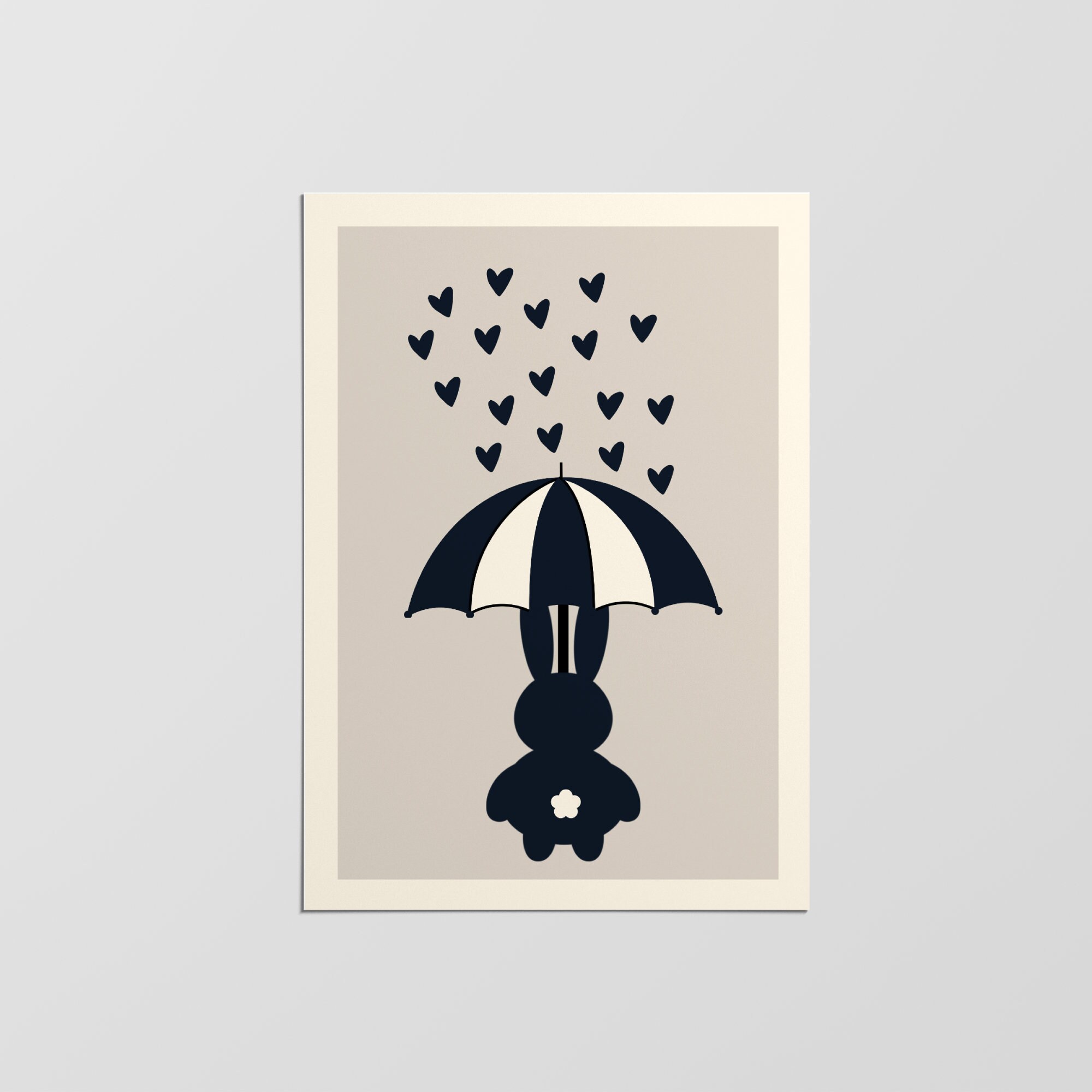 Affiche de Lapin Drôle, Art Mural Illustration Mignon, Affiche Chambre d'enfant Moderne, Cadeau Pour