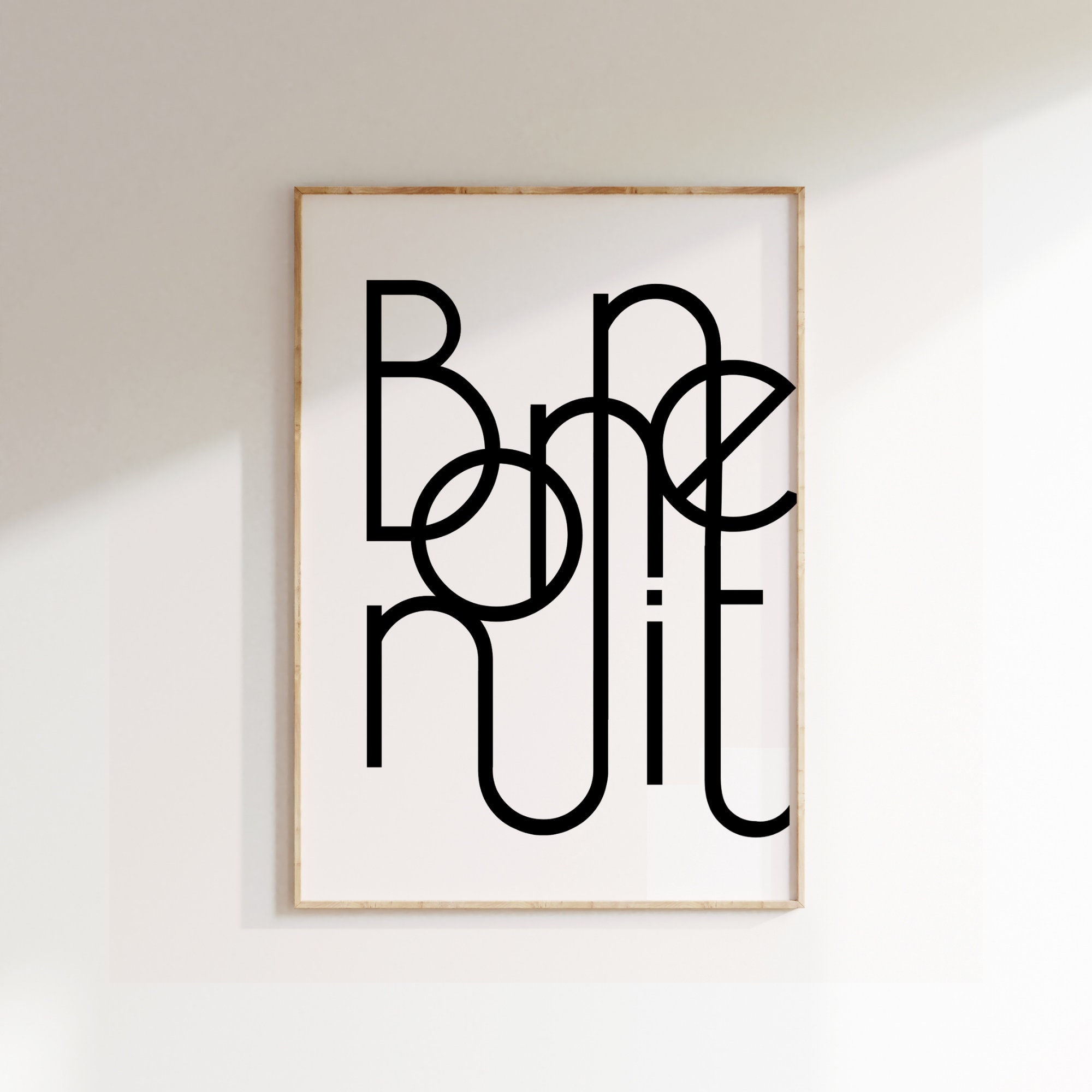 Bonne Nuit Poster Minimalist Print Modern Design Print Home - Etsy