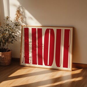Amour Love Typography Print: Modern Bold Wall Art image 7