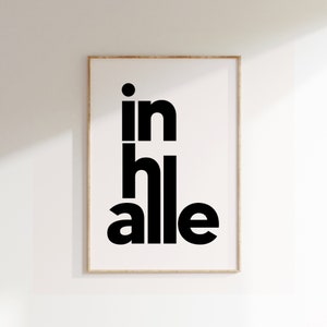In hale Poster, Minimalist Print, Modern Design Print, Home Decor, Wall Art, Wall Decor, Typography Prints, Simple Art, Simple Word