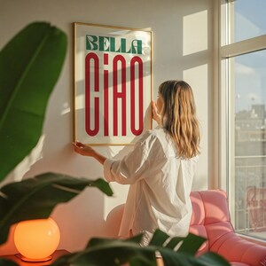 Bella Ciaoプリント：モダンで大胆なタイポグラフィのウォールアート 画像 2