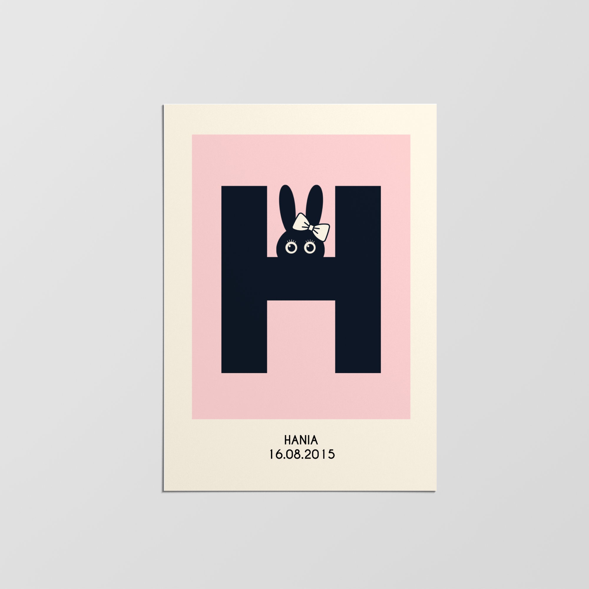 Impression Personnalisée Du Nom Initial de La Crèche, Impression Décor Pépinière, Art Mural Personna