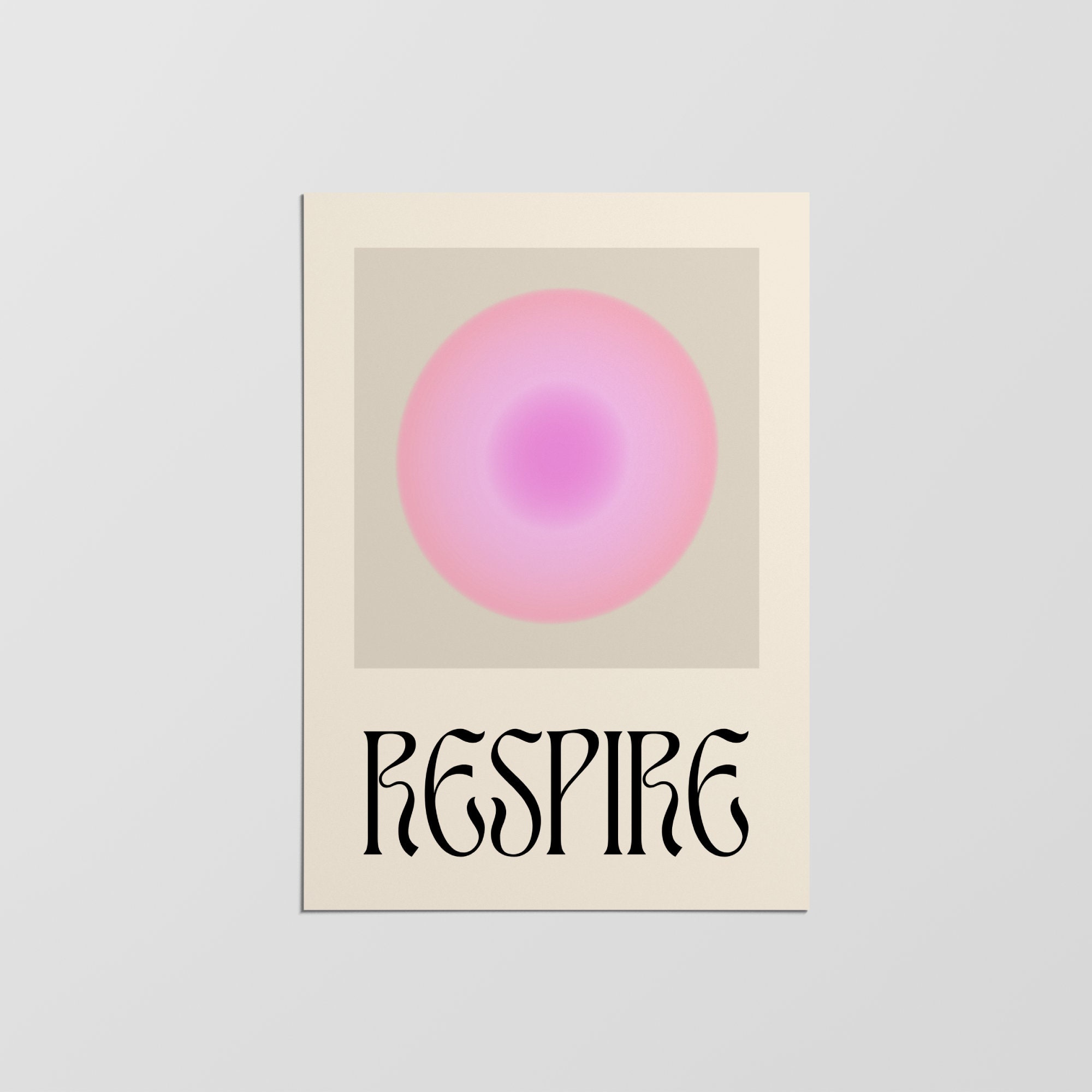 Impression Respire, Souffle, Impression d'art Mural Moderne, Minimaliste Tendance Maintenant, Dégrad