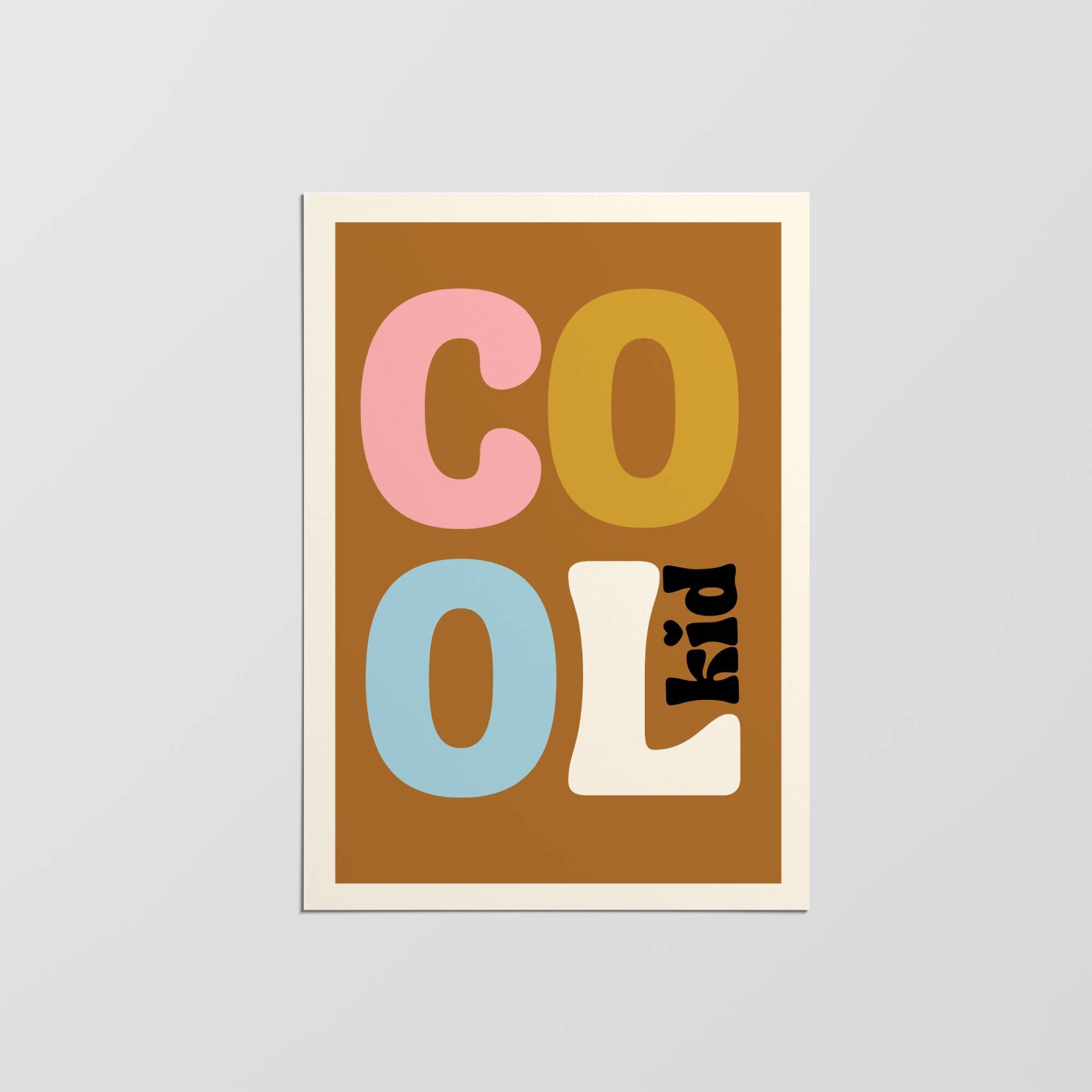 Affiche Murale Cool Kid, Affiche d'art de Décoration Murale, Chambre d'enfants, Colorée Décoration M