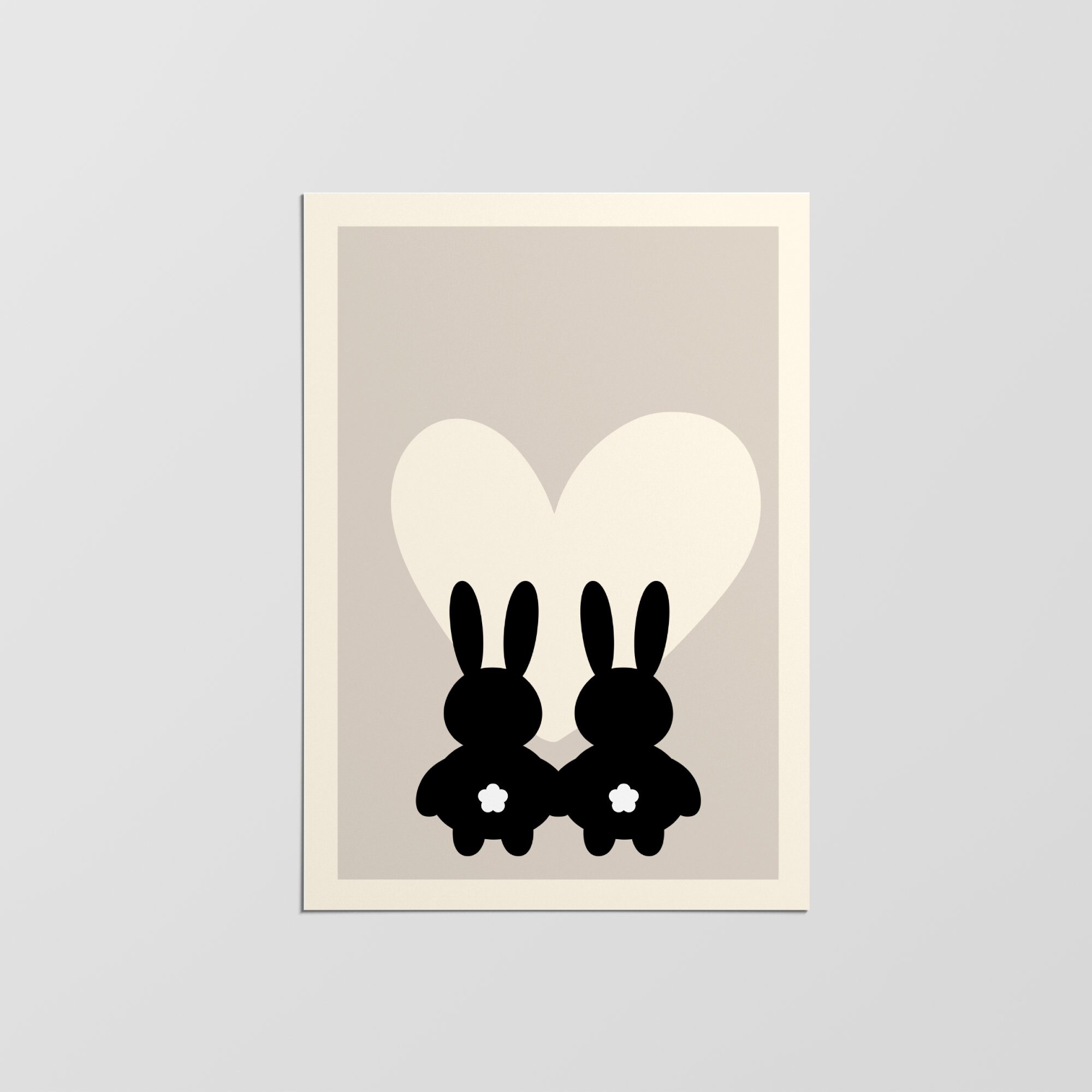 Affiche de Lapin Drôle, Art Mural Illustration Mignon, Affiche Chambre d'enfant Moderne, Cadeau Pour