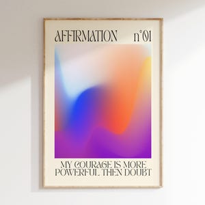 Affirmation Aura Art Print: Pastel Ombre Gradient Poster image 3