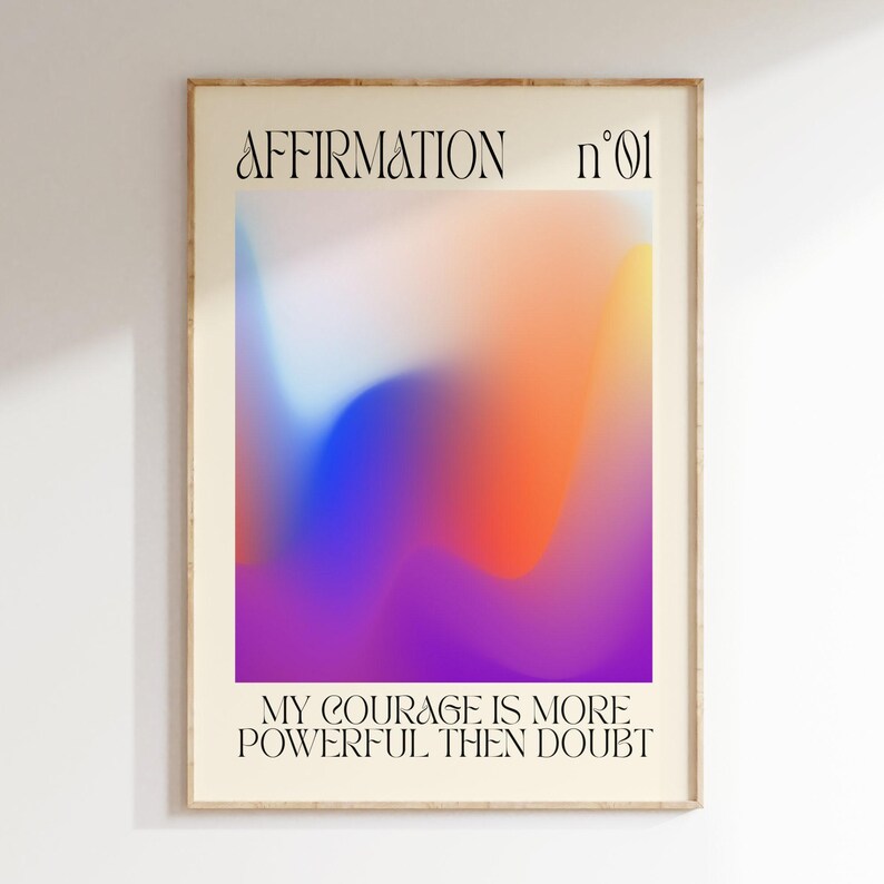 Affirmation Aura Art Print: Pastel Ombre Gradient Poster image 3