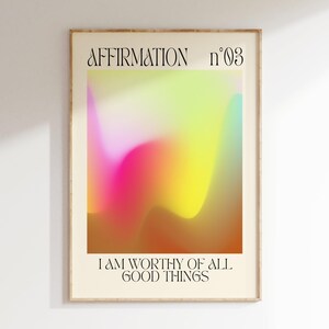 Affirmation Aura Art Print: Pastel Ombre Gradient Poster image 3