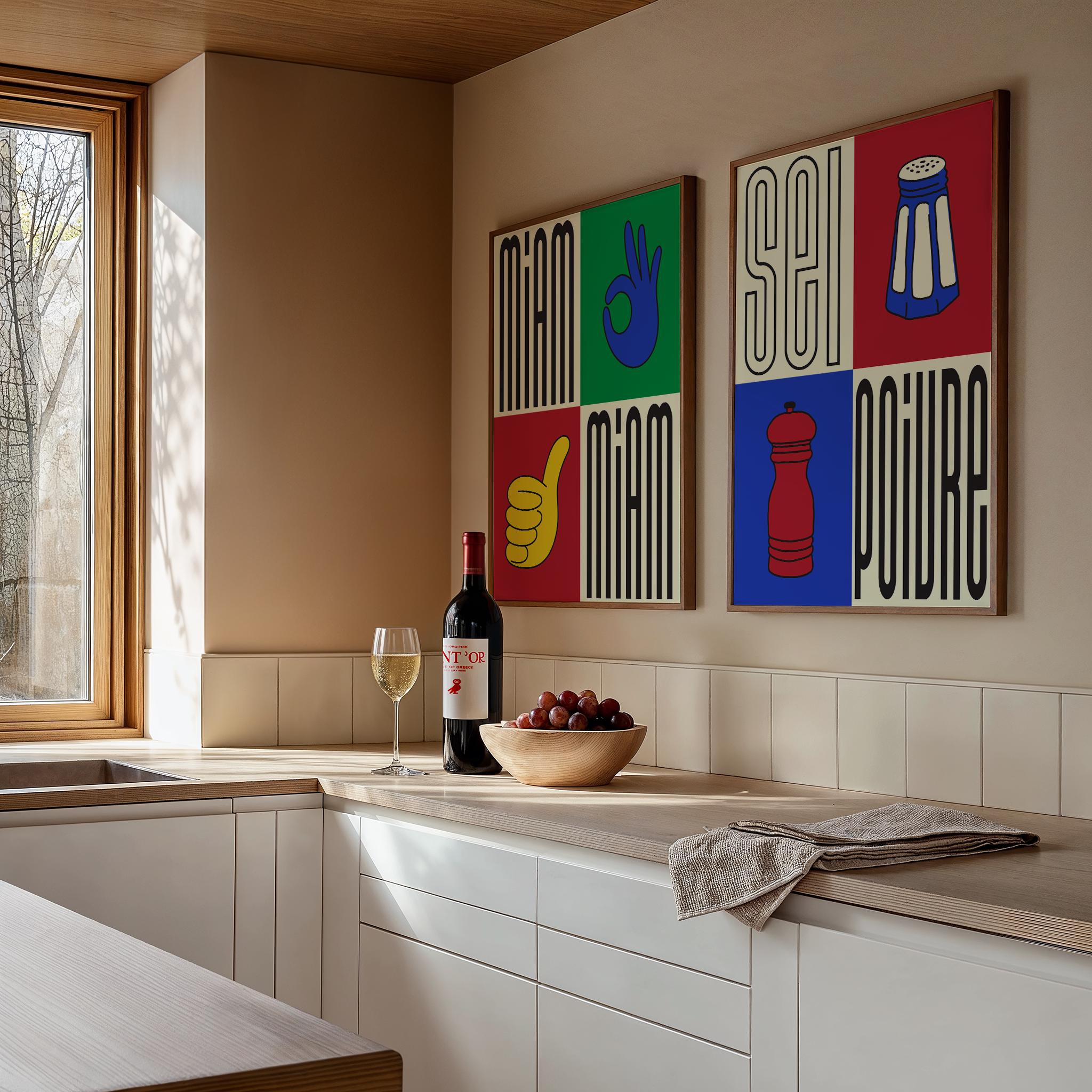 Autocollant Mural « Le Sel De La Terre » - Sticker Déco Cuisine Art Moderne - Design Poivre Et Sel