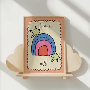 Rainbow Colorful Print for Kids Wall Art Nursery Poster Kids Room Art Decor Baby Shower Decor Gift for Kids Playroom Decor Quote Wall Art