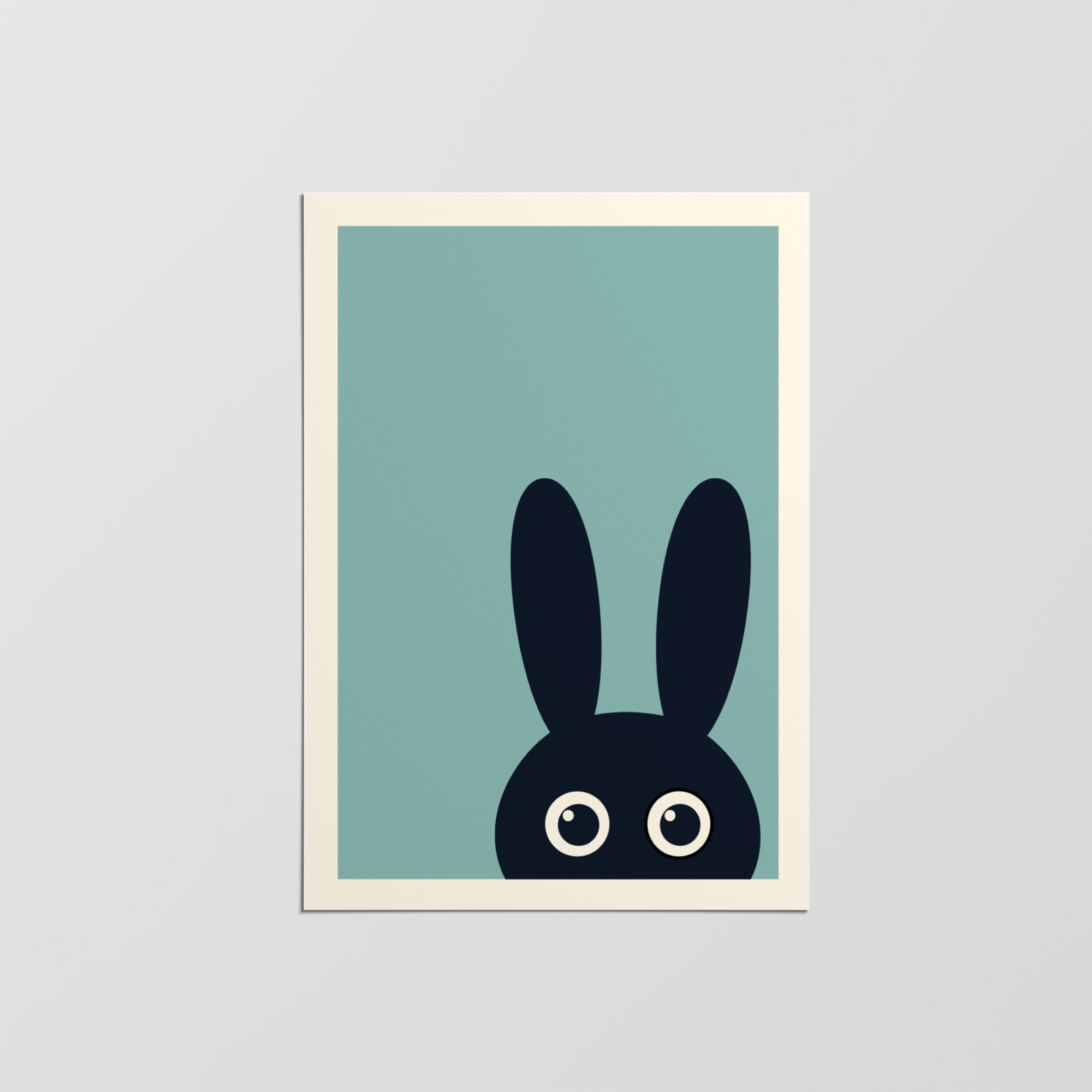 Affiche de Lapin Drôle, Art Mural Illustration Mignon, Affiche Chambre d'enfant Moderne, Cadeau Pour