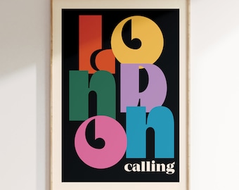 Inspired Music Prints, London calling, Gig Print, Indie Rock Print, Typography Print, Wall Art, Music Print, Poster Gift, Rock Band, London