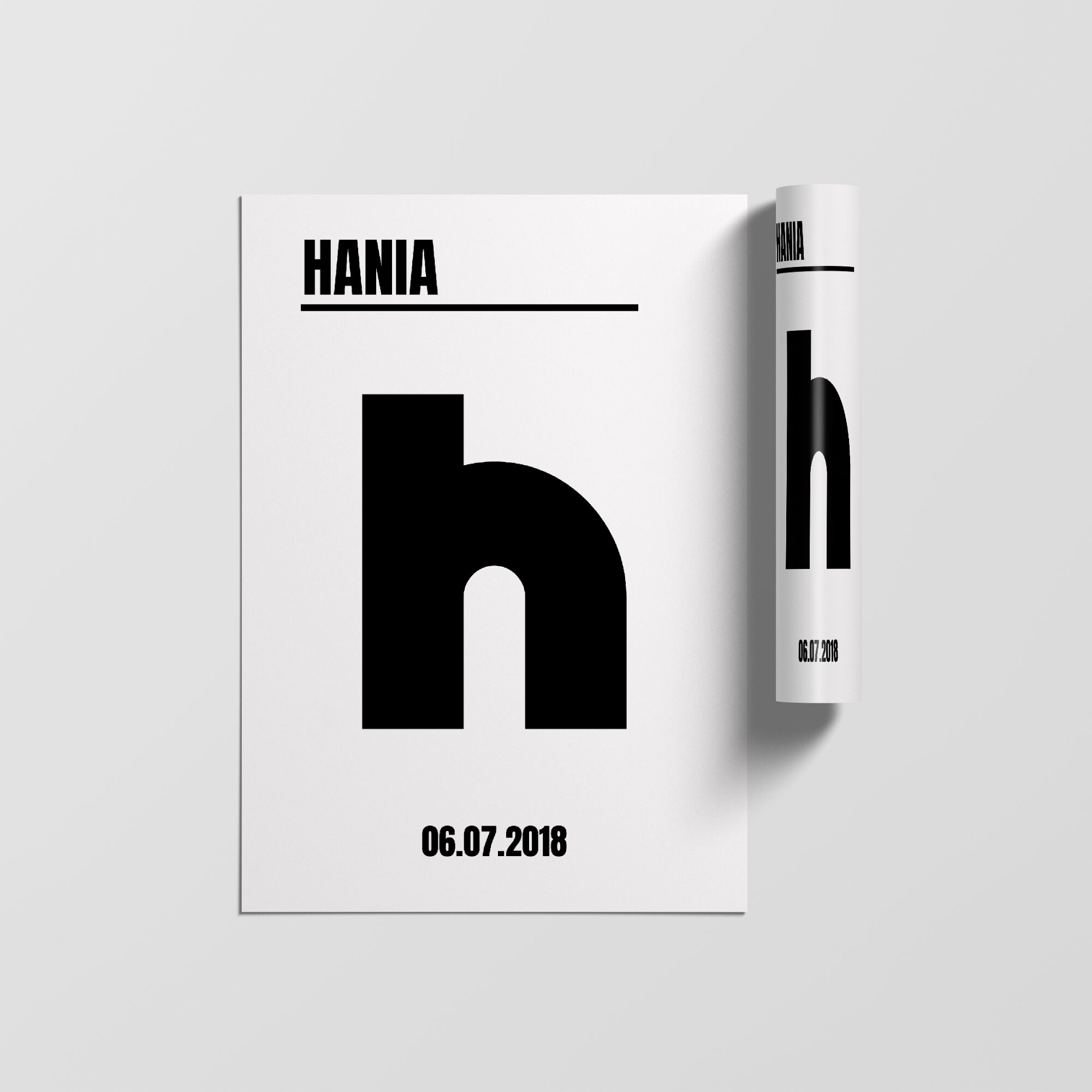 Impression de Lettre Personnalisée, Impression Initiale Initiale, Affiche Art Mural