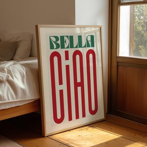 Bella Ciaoプリント：モダンで大胆なタイポグラフィのウォールアート 画像 5