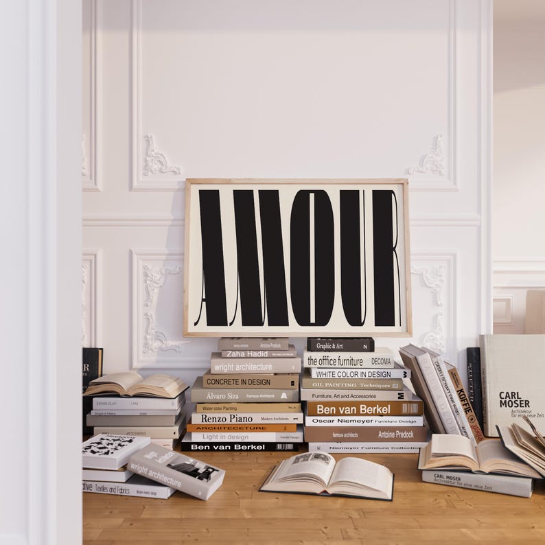 Amour Love Typography Print: Modern Bold Wall Art image 5