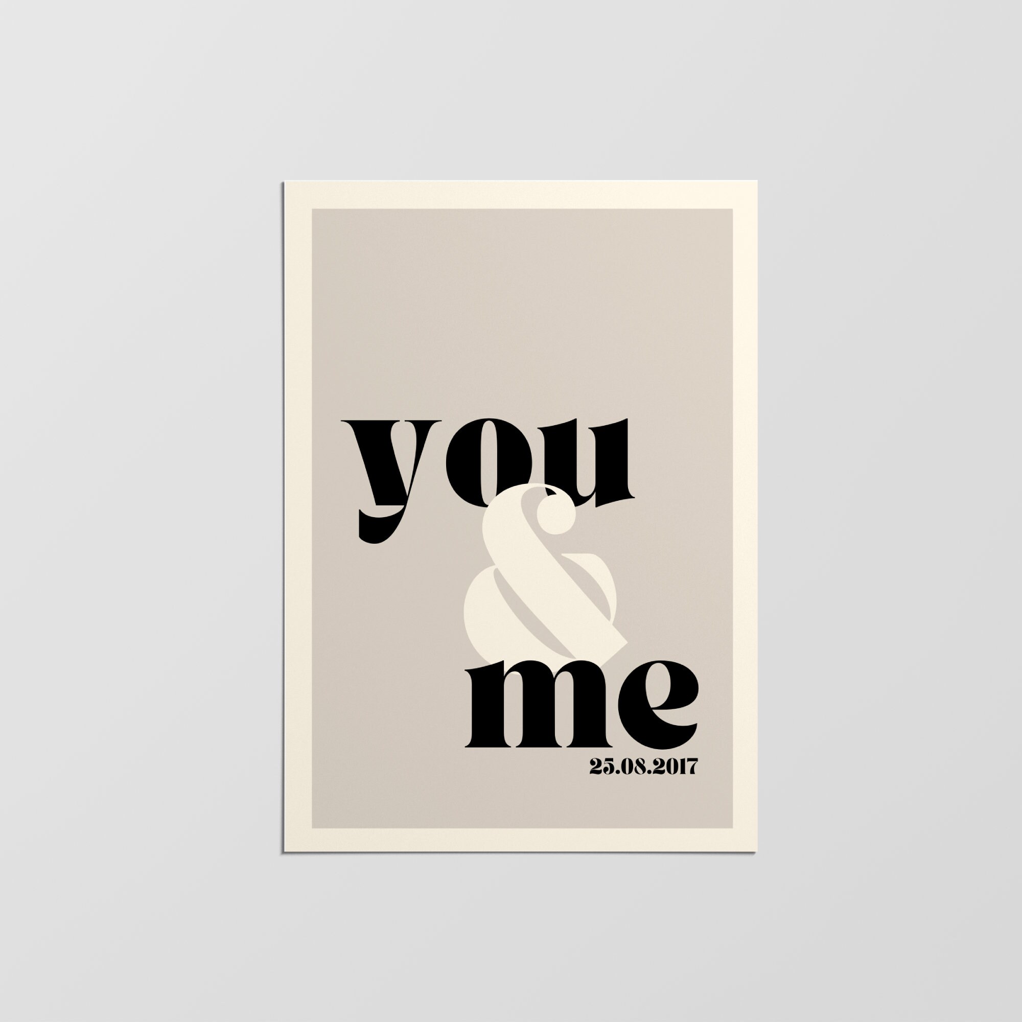 You & Me Poster, Moi et Toi Print, Print Letters, Affiche de Couple, Décoration Intérieure, Murale,