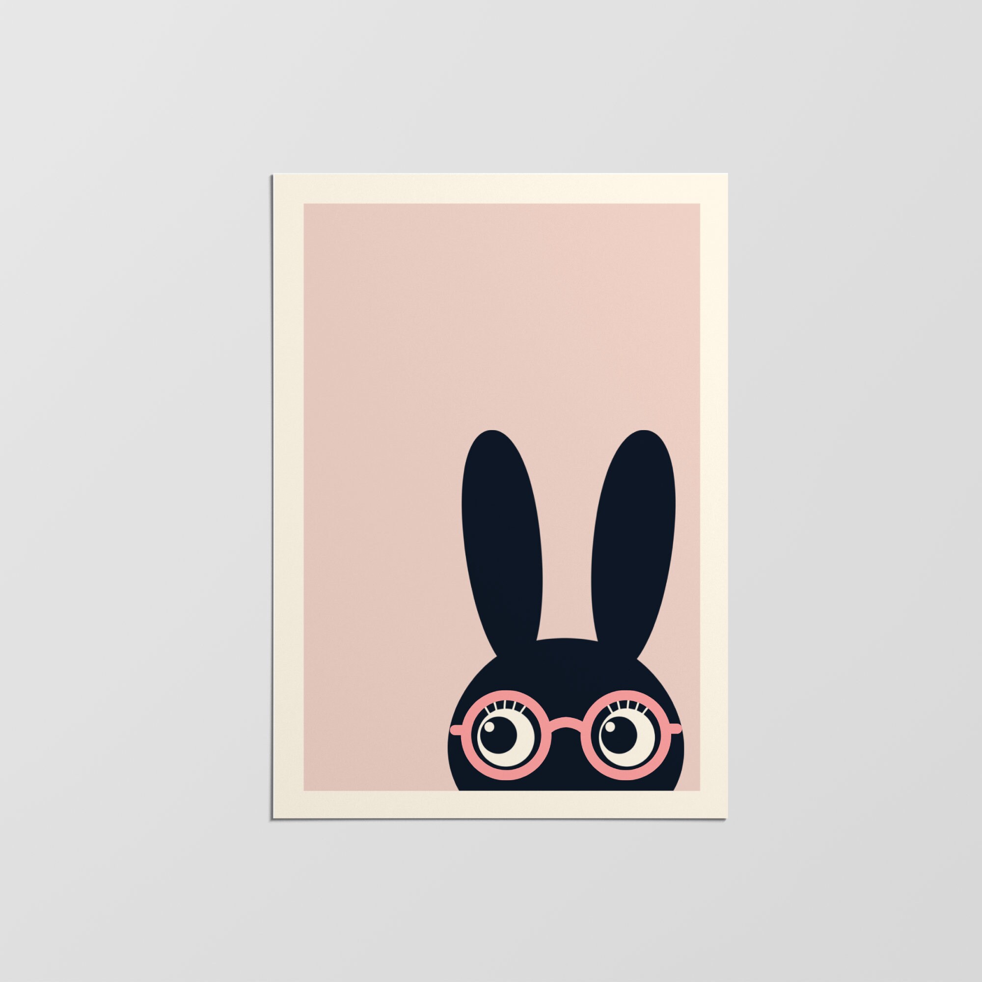 Affiche de Lapin Drôle, Art Mural Illustration Mignon, Affiche Chambre d'enfant Moderne, Cadeau Pour