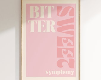 Inspired Music Print, Song Lyrics Print, Music Gift, Bitter Sweet Symphony, Unframed Indie Rock Art, Gig  Poster, Concert Poster