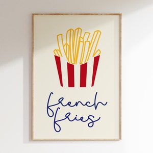 French Fries Wall Print, Fries Frite, Minimalist Print, Modern Print, Home Decor, Wall Art Print, Dining room Deco, Kitchen Wall Decor, Bold