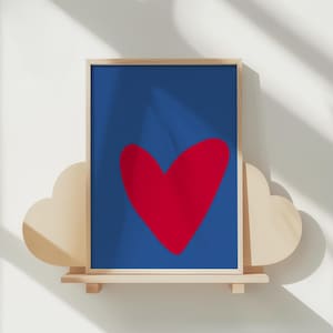 Póster de corazón para pared infantil, póster colorido para habitación infantil, arte divertido y lúdico para habitación infantil, regalo personalizable para niños.
