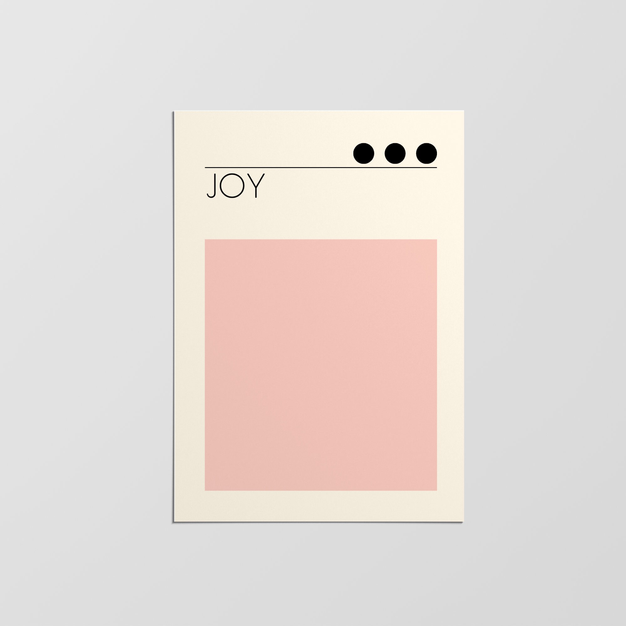 Joy Print, Impression d'art Mural Moderne, Minimaliste Tendance Maintenant, Design Décoration Intéri