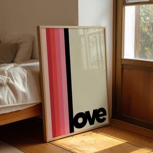 Impresión de amor: Arte mural tipográfico moderno, decoración femenina imagen 7