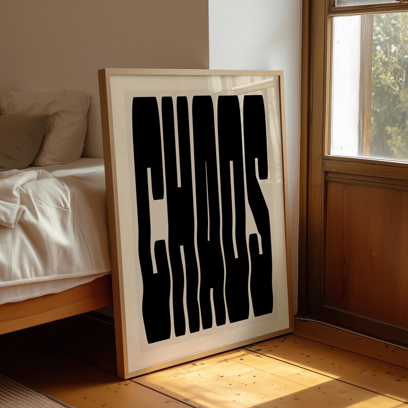 Chaos Typography Art Print: Modern Home Decor image 4