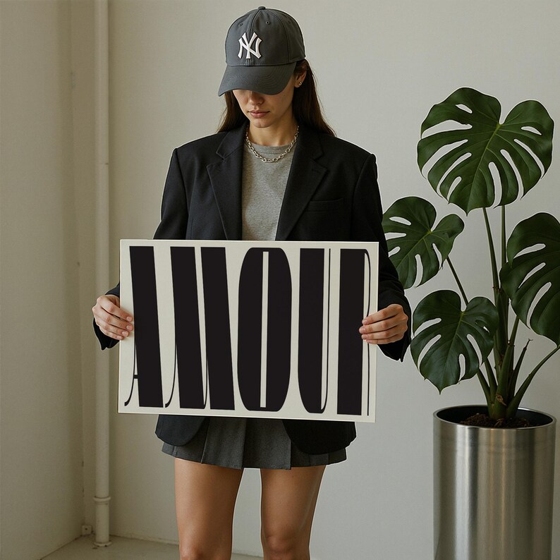 Amour Love Typography Print: Modern Bold Wall Art image 8