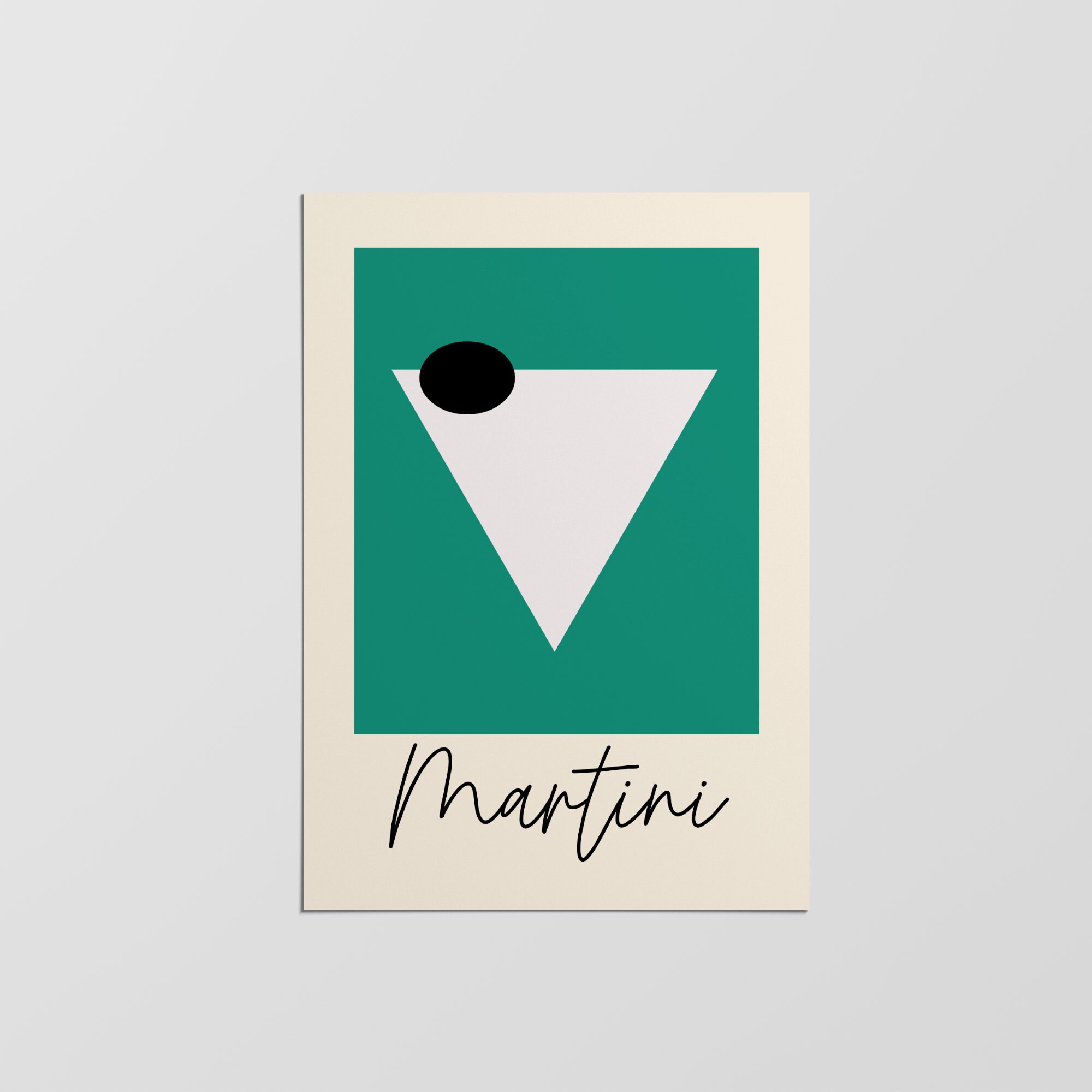 Martini Cocktail Print, Wall Art, Impressions Rétro Colorées, Affiche de Boissons Alcoolisées, Fête,