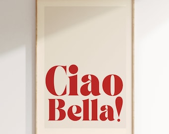 Music Inspired Print, Ciao Bella  Music Print, Lyrics Poster, Aesthetic Print, Rock Poster Art, Retro Music Decor, Music Gift