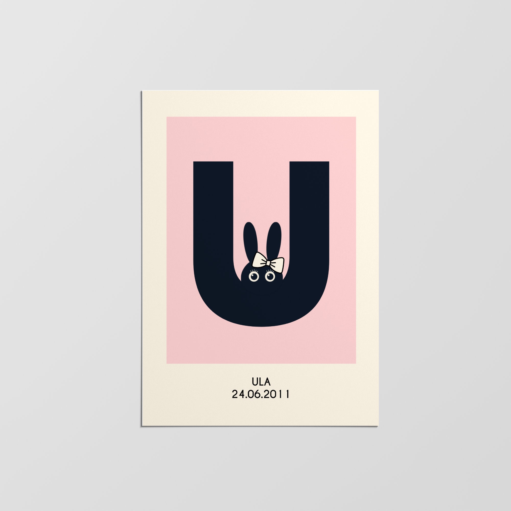 Impression Personnalisée Du Nom Initial de La Crèche, Impression Décor Pépinière, Art Mural Personna