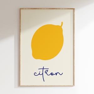 Citron Wall Print, Yellow Citron Deco, Minimalist Print, Modern Print, Home Decor, Wall Art, Dining room Deco, Kitchen Wall Decor, Bold