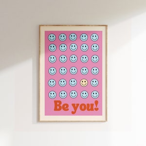 Be You Quote Wall Art Print, Motivational  Print, Positive Quote, Kids Room, Nursery Deco, Be You Sign, Typography Print, Nursery Print