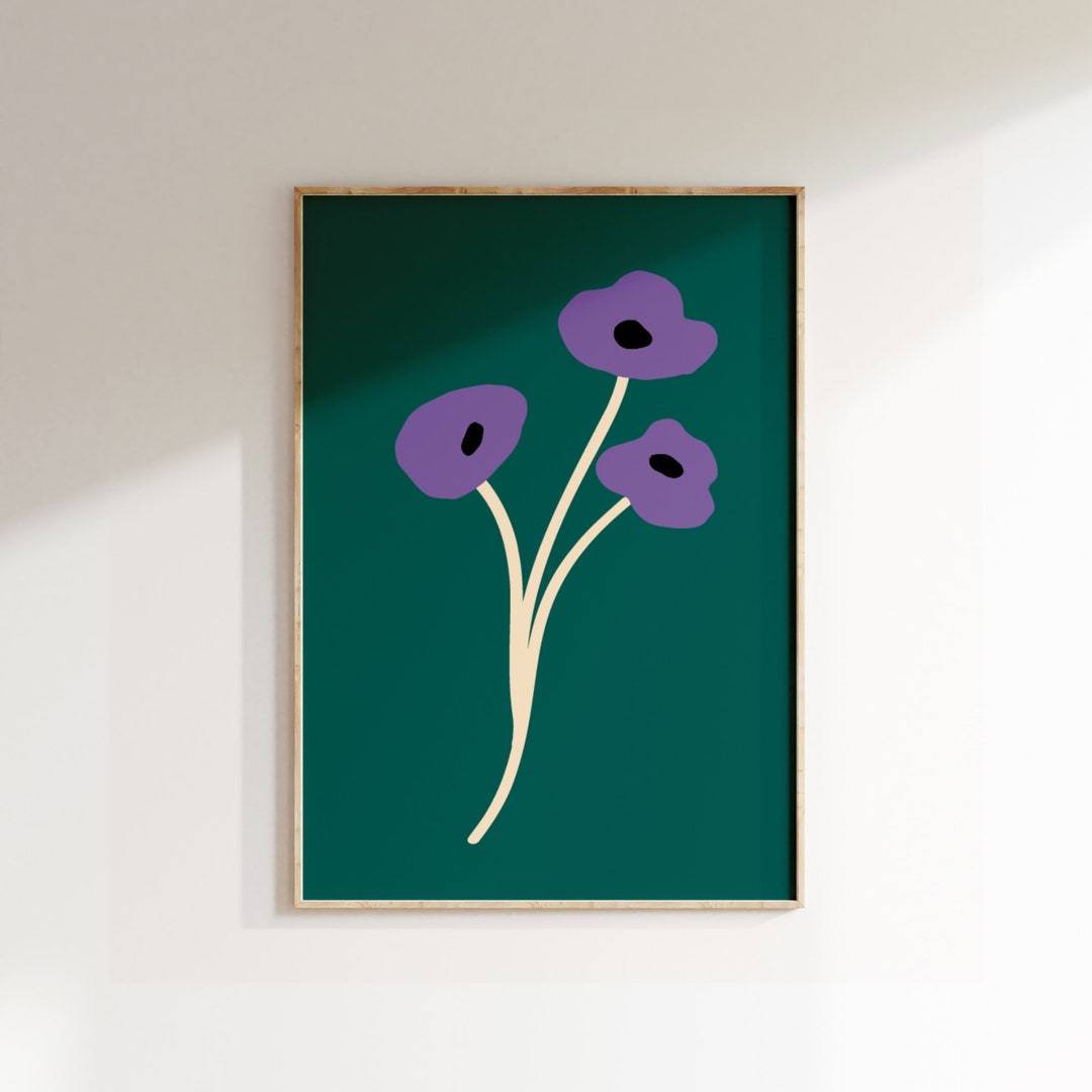 Flower Wall Poster Flower Wall Art Decor Bold Flower Etsy