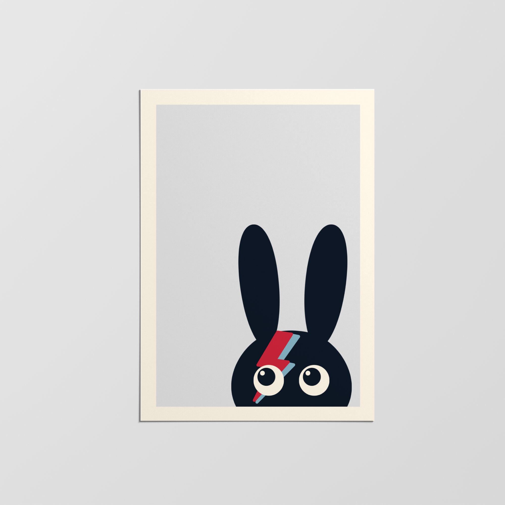 Affiche de Lapin Drôle, Art Mural Illustration Mignon, Affiche Chambre d'enfant Moderne, Cadeau Pour