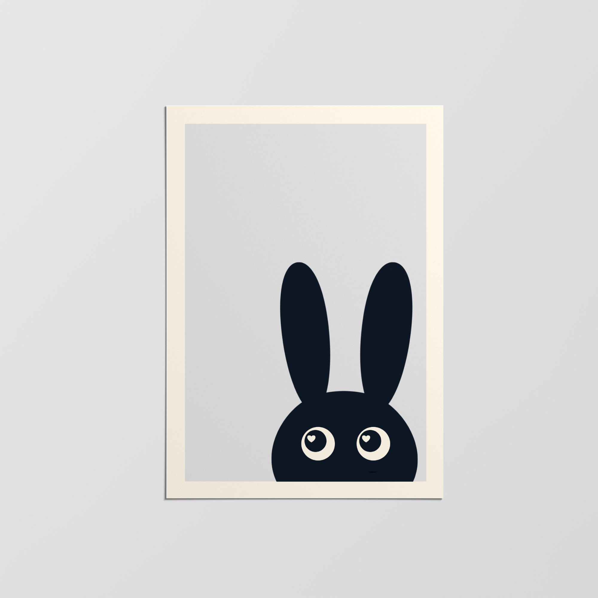 Affiche de Lapin Drôle, Art Mural Illustration Mignon, Affiche Chambre d'enfant Moderne, Cadeau Pour