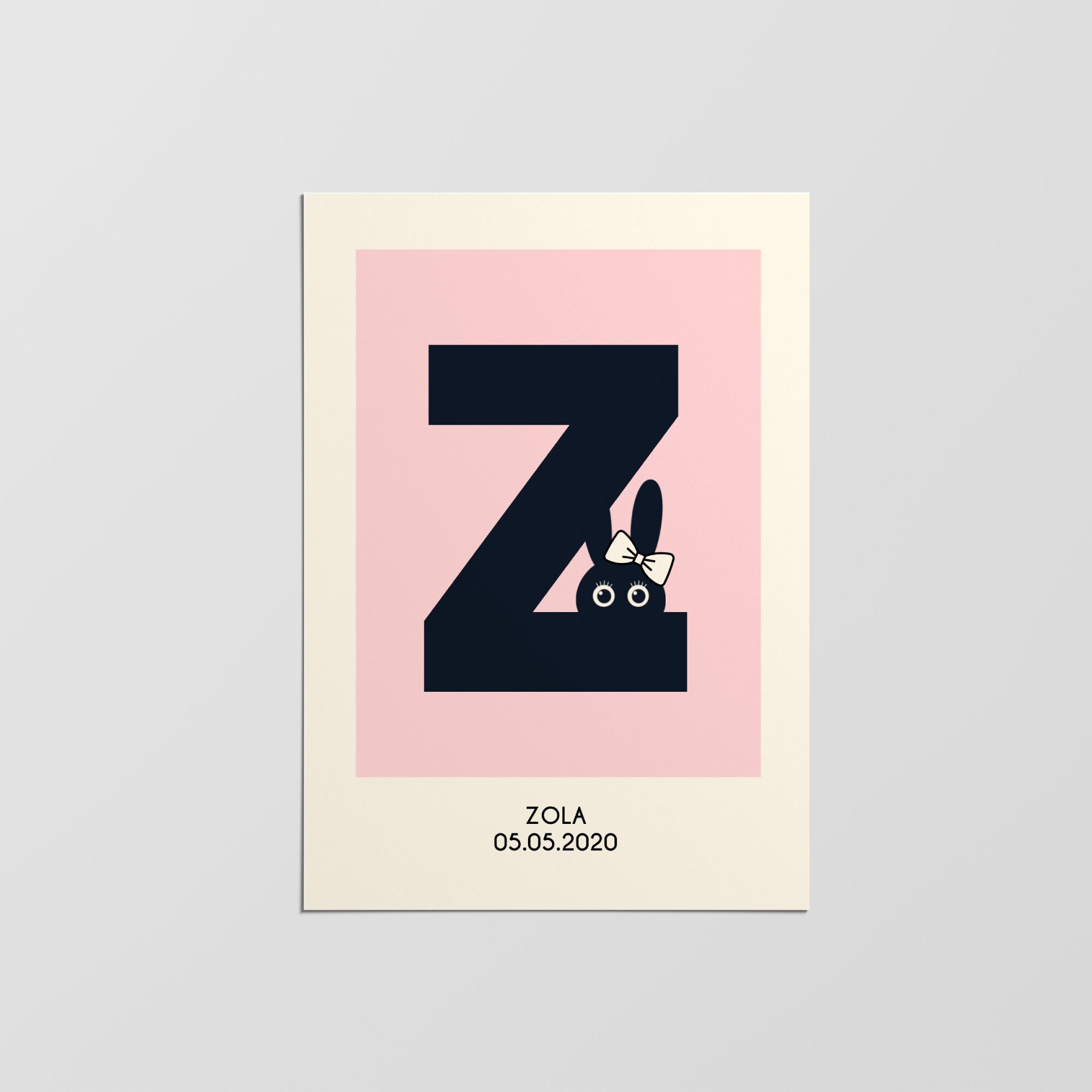 Impression Personnalisée Du Nom Initial de La Crèche, Impression Décor Pépinière, Art Mural Personna