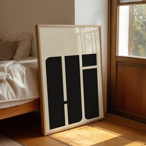 HI Typografie Print: Modern Bold Letters Art, Home Decor Bild 3